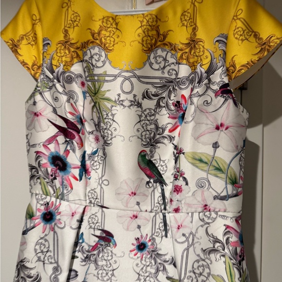 Chic Yellow and White Floral Dress Ted Baker - Picture 9 of 11